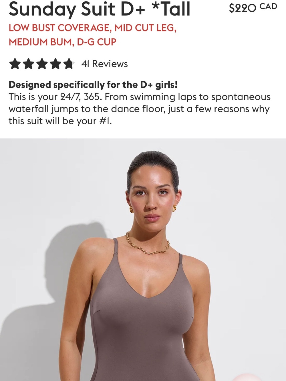 Left On Friday Sunday Suit D+ Tall Swimsuit in Taupe